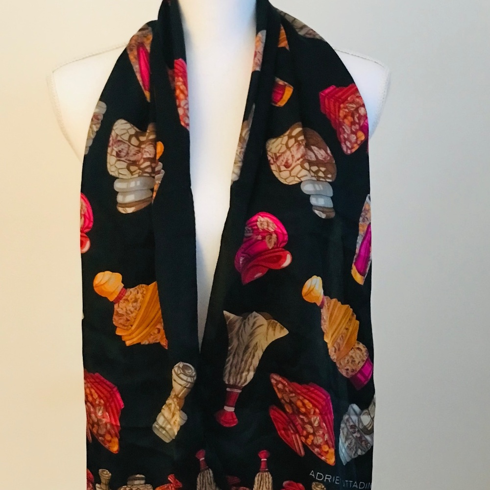 Scarf 100% silk Adrianne Vittadini rectangular 52 X 11 made in Japan NEW